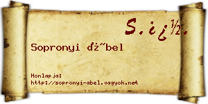 Sopronyi Ábel névjegykártya