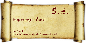 Sopronyi Ábel névjegykártya